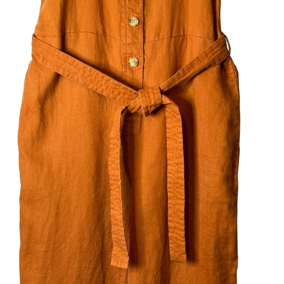 Everlane Burnt Orange The Linen Jumpsuit Size 00‎ - Picture 5 of 13